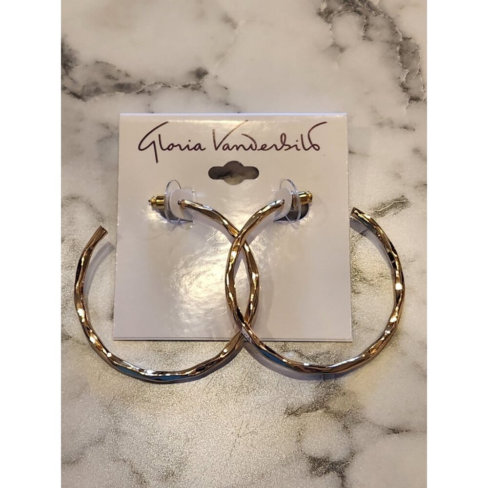 Gloria Vanderbilt Gold-Tone Textured Hoop Earrings
